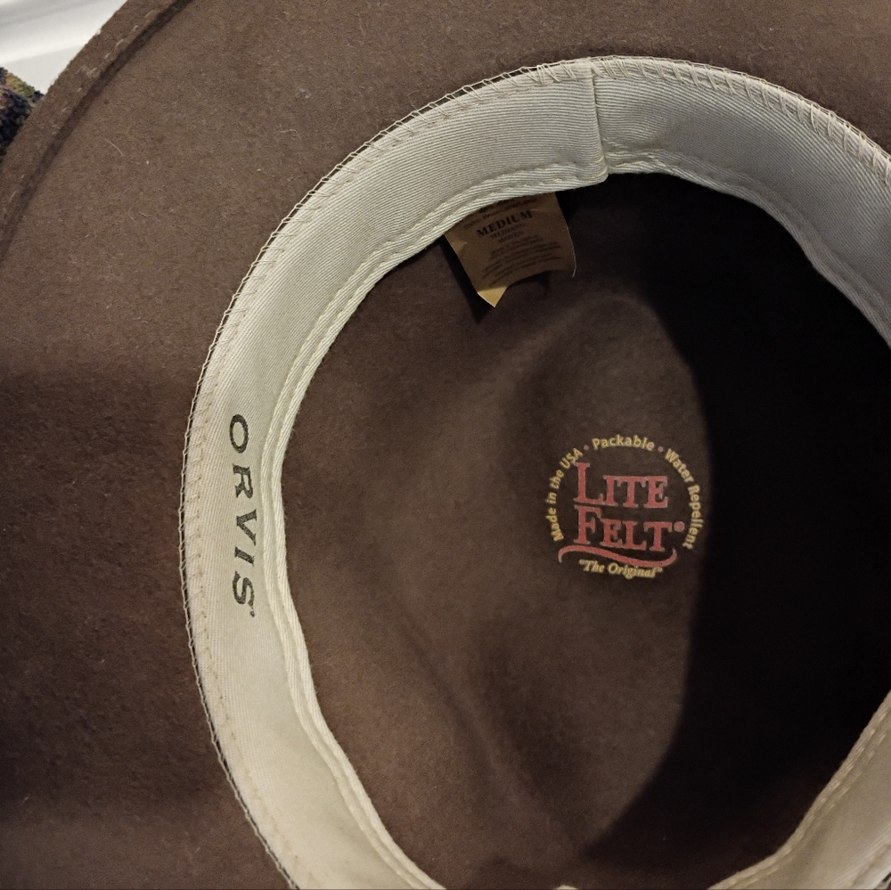 ORVIS VINTAGE MENS SZ M WOOL FELT LITE RIBBON FEDORA - Picture 5 of 9